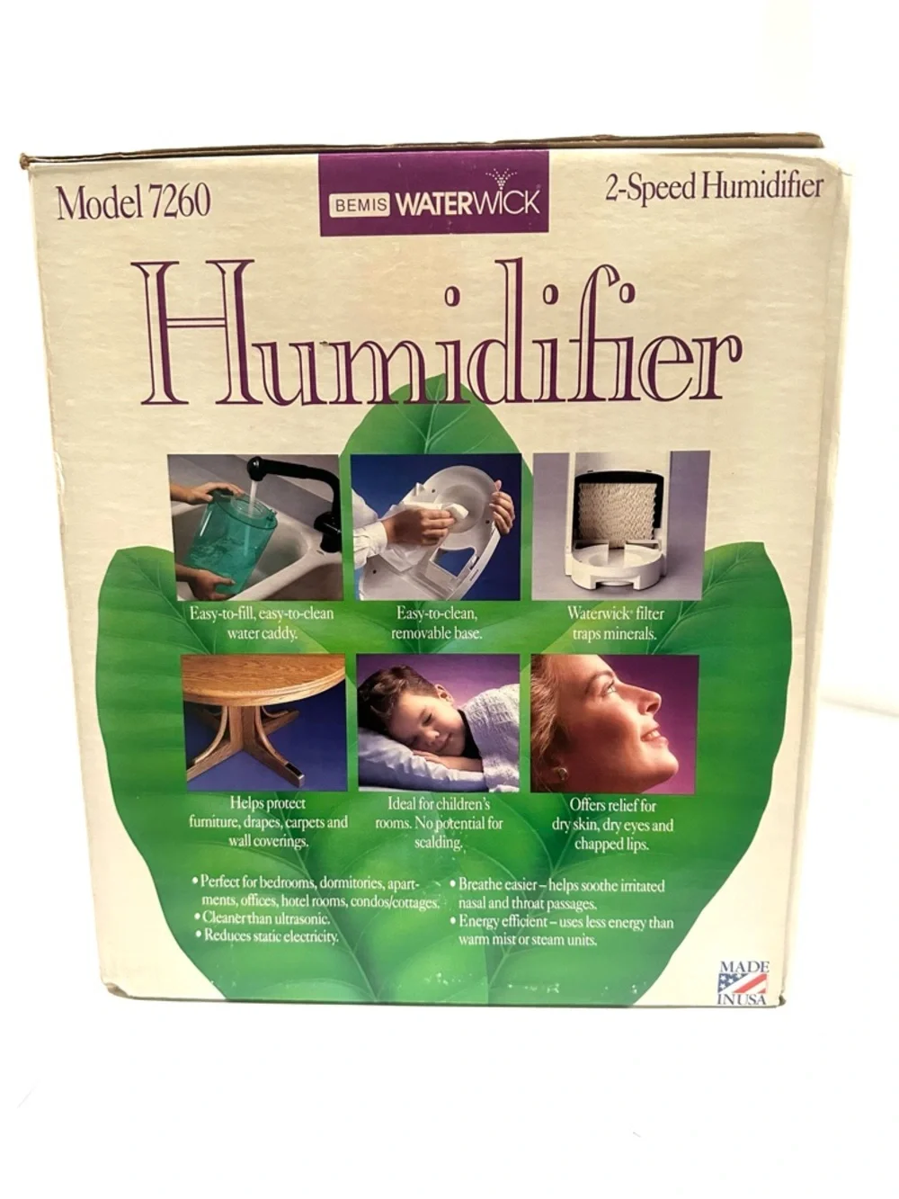 Brand New Vintage 1993 Bemis Waterwick Humidifier 7260 2 Speed 2 Gallon 28 Hrs - Picture 3 of 6